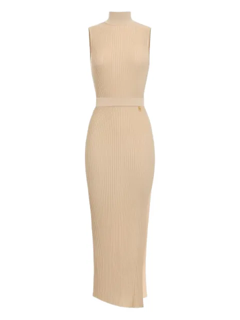 Elisabetta Franchi ribbed high-neck maxi dress Neutrals AM23T46E2