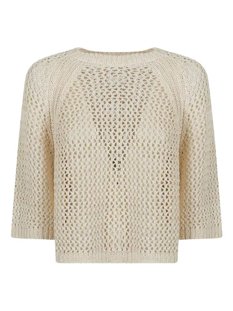 Fabiana Filippi open-knit cotton jumper Neutrals MAD275F117L383