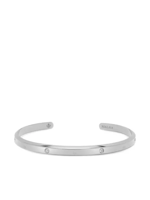 Nialaya Jewelry Fleur De Lis open cuff Silver MBANG066