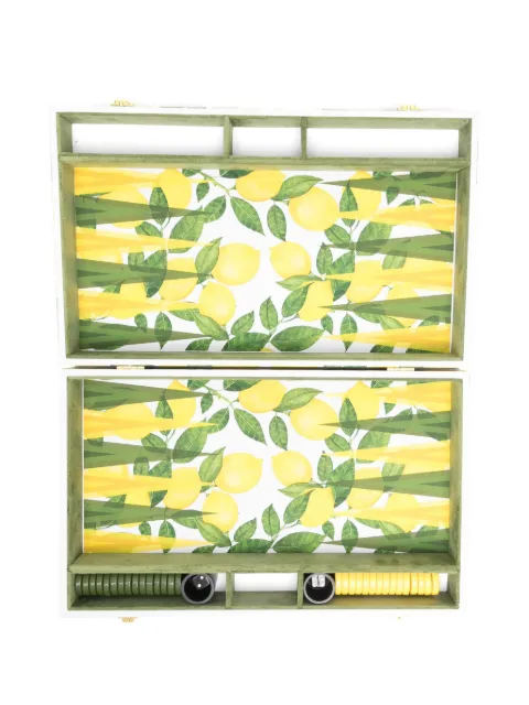 Les-Ottomans lemon-print backgammon set Yellow BGM02