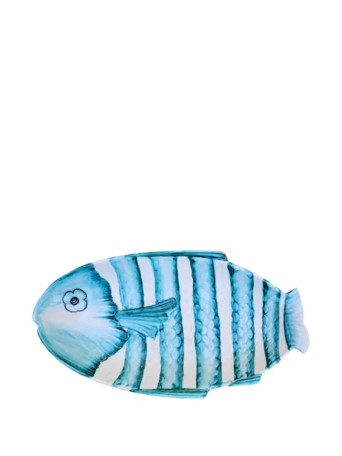 Les-Ottomans fish-shaped serving plate (40cm) Blue FSP01