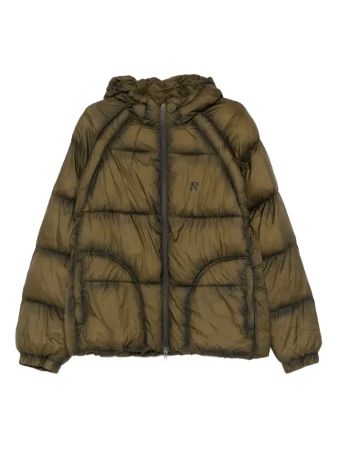 Represent translucent hooded puffer jacket Green MLM100120