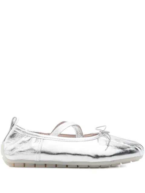 Simone Rocha cross-strap bow ballet flats Silver BPT10821METALLICLEATHERSILVER