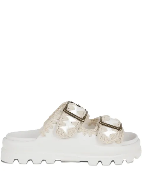 Mou double-buckle slides White SW661001N