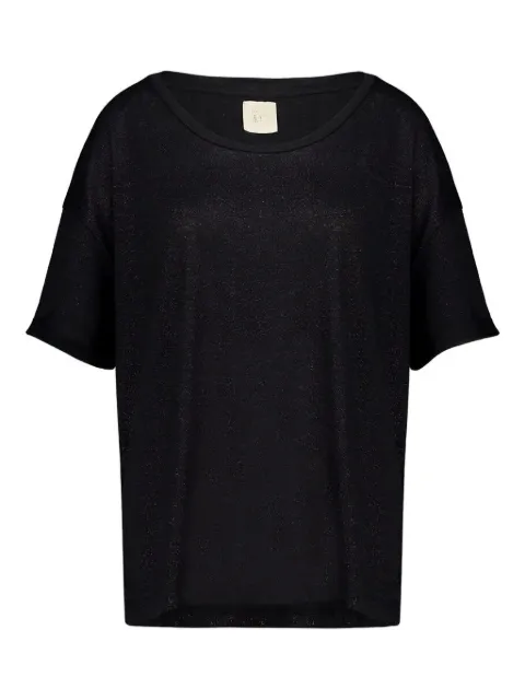 PAULA crew-neck blouse Black 21LINENPAULA2
