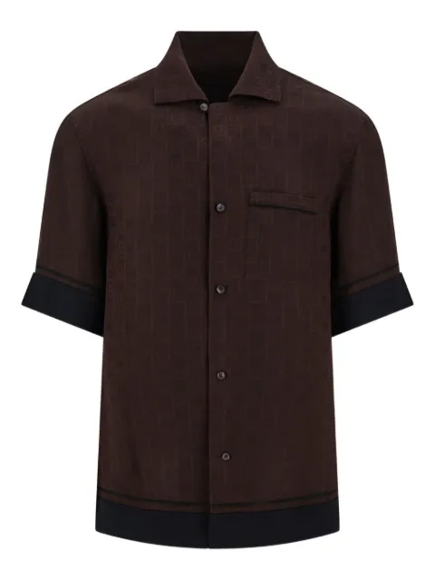 Ferragamo monogram short sleeve shirts Brown 783696