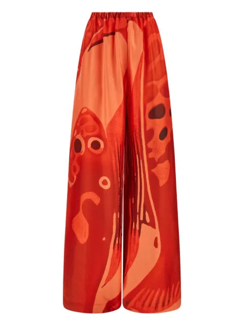 Ferragamo silk palazzo trousers Red 783412