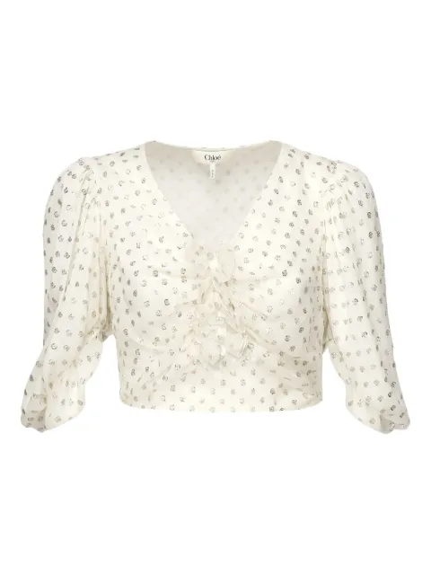 Chloé silk top White CHC25SHT52414104