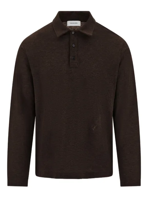 Ferragamo long-sleeved polo shirt Brown 786359