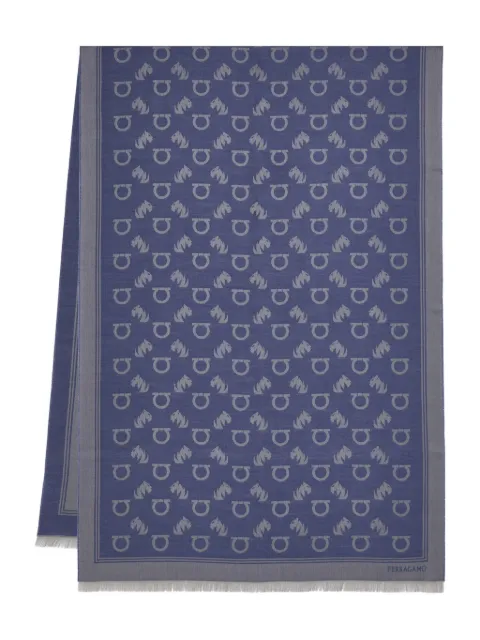 Ferragamo monogrammed scarf Blue 785238