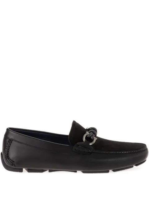 Ferragamo Gancini-detail loafers Black 784296