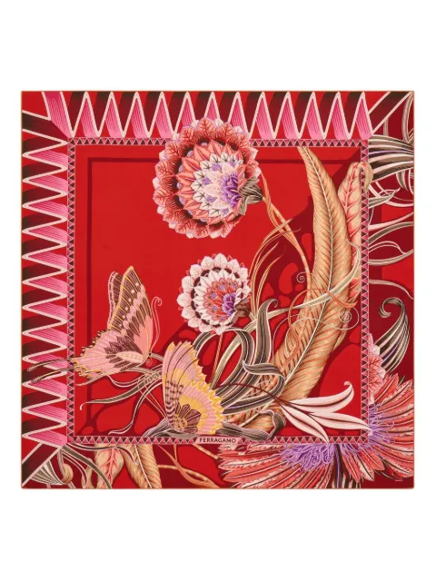 Ferragamo graphic-print silk scarf Red 785342