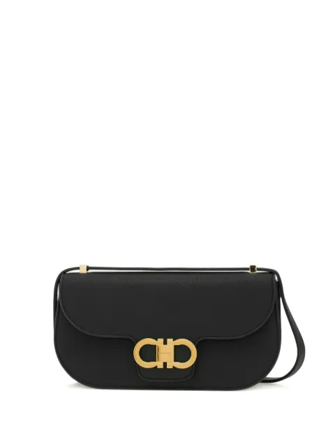 Ferragamo double Gancini east-west crossbody bag Black 784611