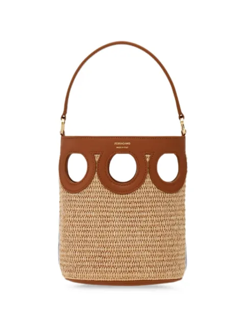 Ferragamo XS Gancini cut-out bucket bag Neutrals 783842