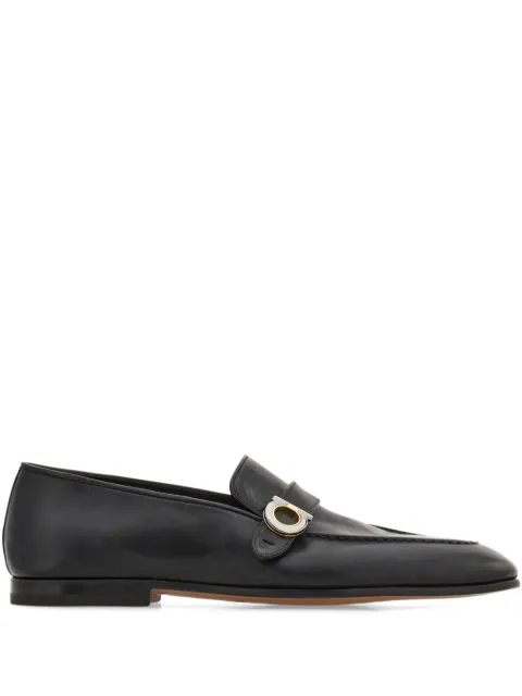 Ferragamo Tramezza loafers with Gancini ornament Black 784750