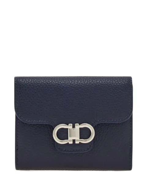 Ferragamo Gancini compact calfskin wallet Blue 785780