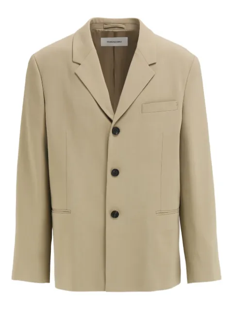 Ferragamo four-button single-breasted blazer Neutrals 785376