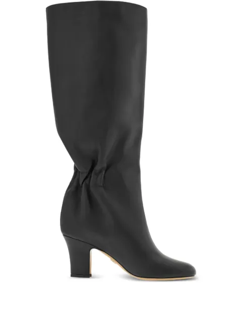 Ferragamo 70mm ruched leather boots Black 786902