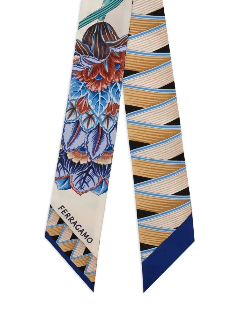 Ferragamo floral-print silk scarf Blue 785364