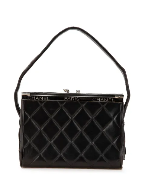 CHANEL Pre-Owned 1996-1997 Quilted Lambskin Leather Box Bag handbag Black CINELVDADL4TQY0P