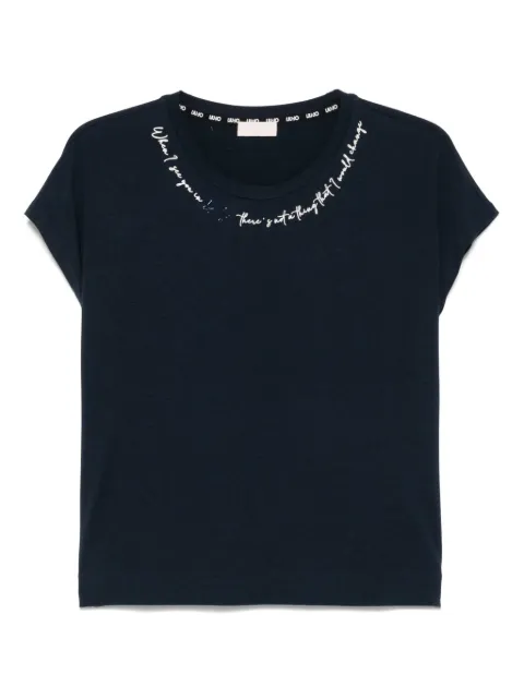 LIU JO logo-embellished T-shirt Blue TA5268JS005