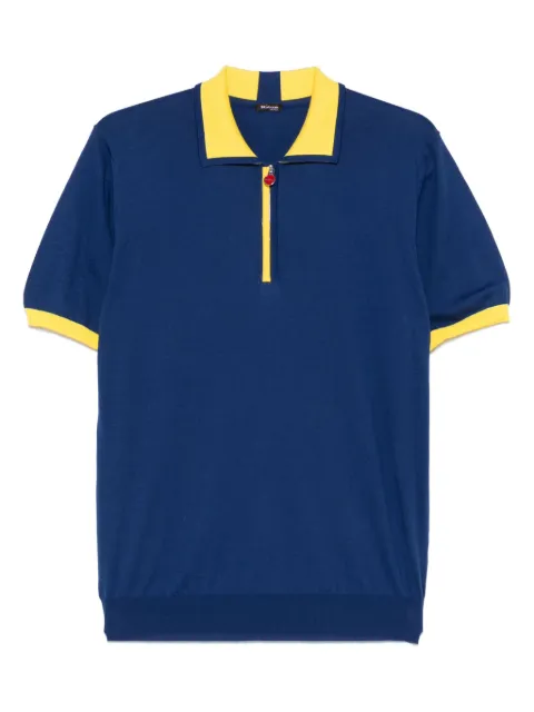 Kiton contrasting-trim polo shirt Blue UMK0571