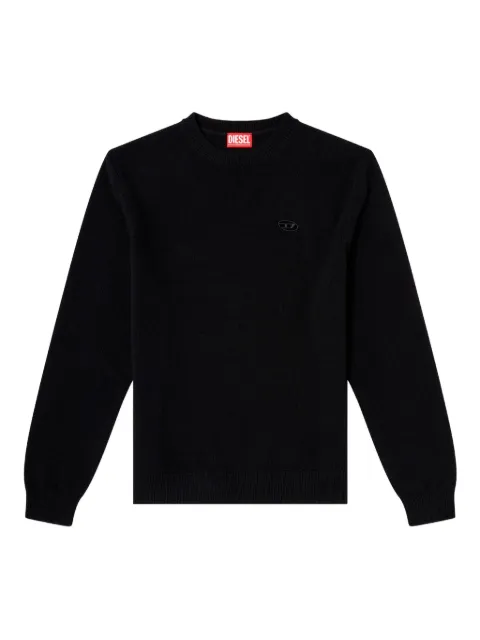 Diesel K-Argol embroidered-cutout logo crew-neck sweater Black A194960KCAE
