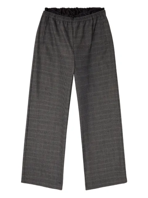 Diesel elastic-waist checked straight trousers Black A183820DEBS
