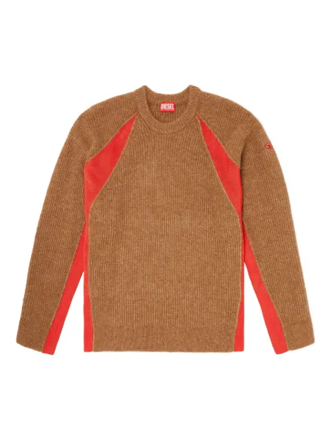 Diesel K-Lollo ribbed-panel sweater Brown A188870JLCD