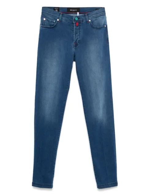Kiton logo-patch jeans Blue UPNJSMK0619F0200B