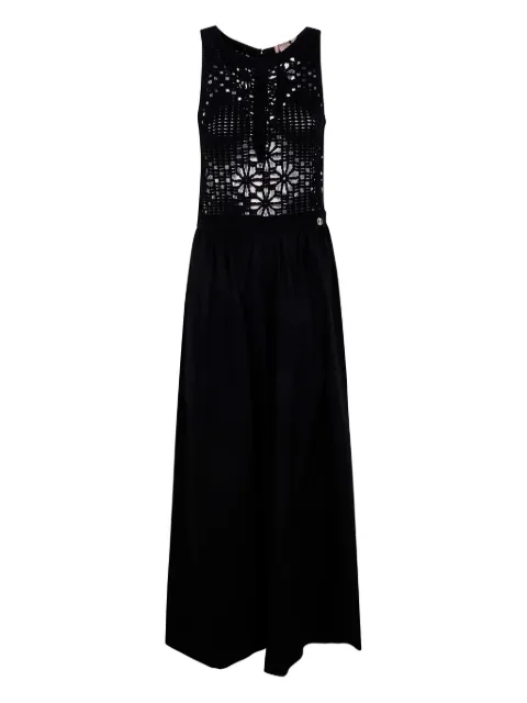 TWINSET crochet-panelled maxi dress Black 251TT3390