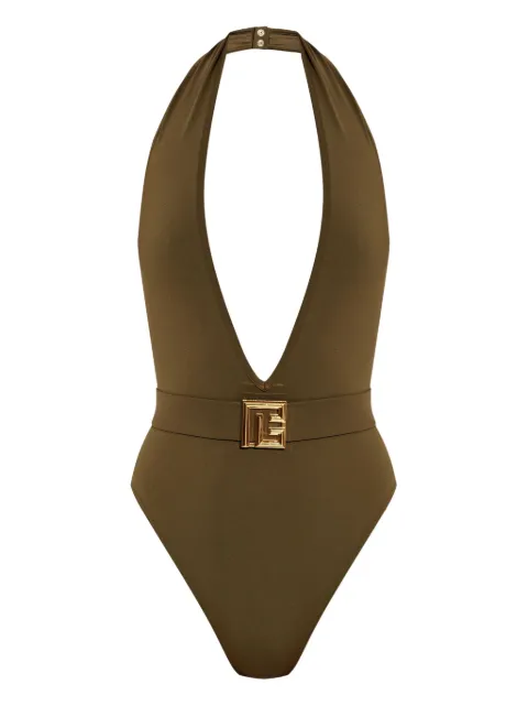 Balmain logo swimsuit Green BKBU12210