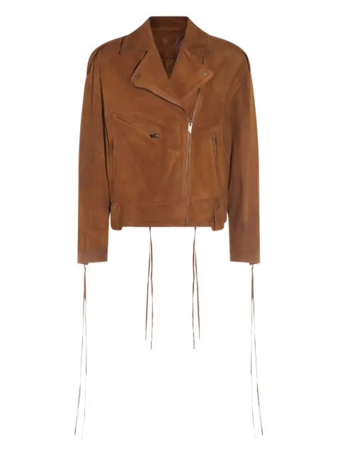 Salvatore Santoro leather biker jacket Brown S25SANTD48033