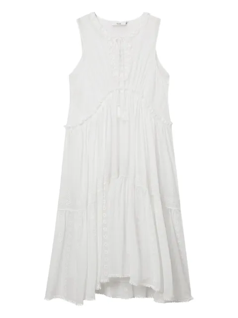 b+ab embroidered-detail midi dress White 5S153AS