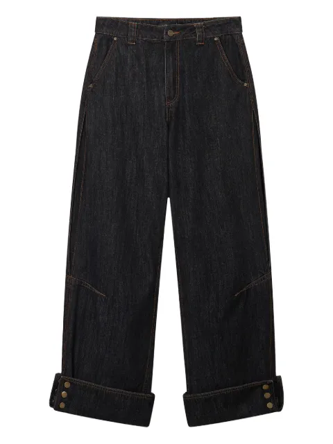 tout a coup turn-up hem jeans Black M130AS5
