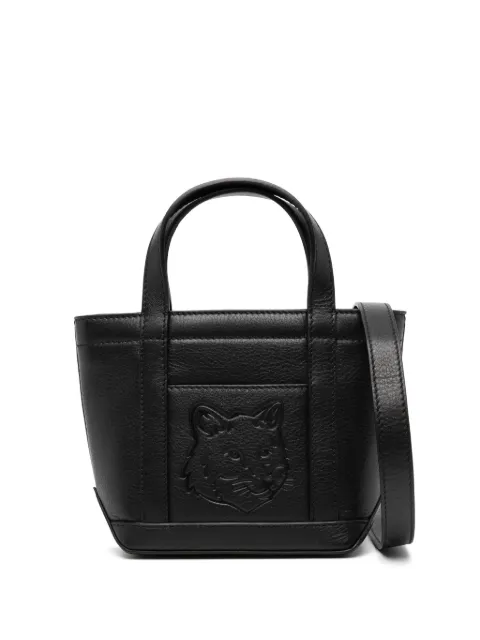 Maison Kitsuné mini fox head tote bag Black OW05116LC0045