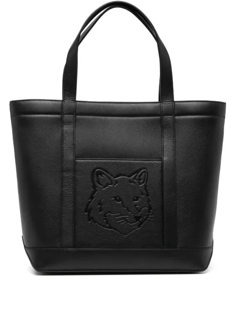 Maison Kitsuné medium fox head tote bag Black OW05110LC0045