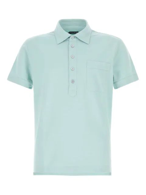 TOM FORD button-placket polo shirt Blue JPS004JMC003S23