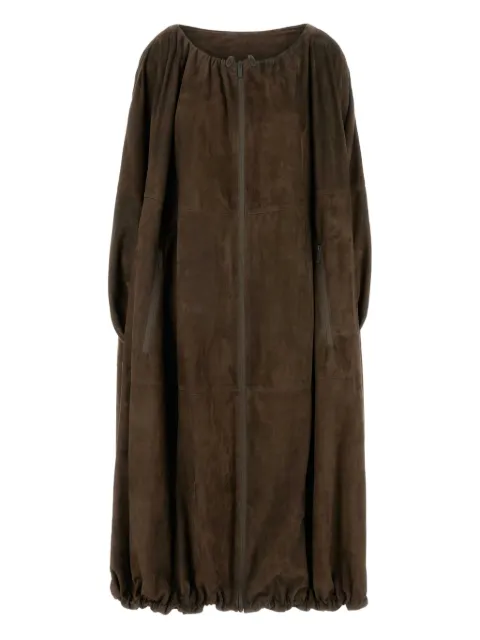 Ferragamo gathered-hem coat Brown 13G956783190