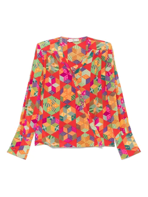 Valentino Garavani Pre-Owned 1980s printed blouse Red VA250LW