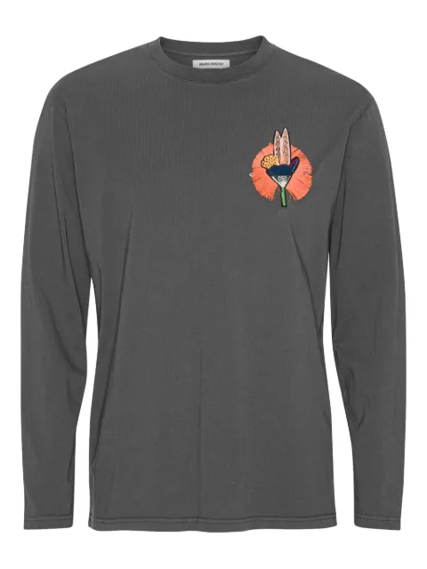 Henrik Vibskov abstract-print long-sleeve T-shirt Grey AW25STUDM805