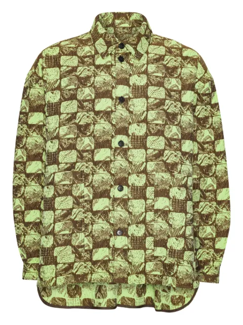 Henrik Vibskov checkered shirt Green AW25STUDM201