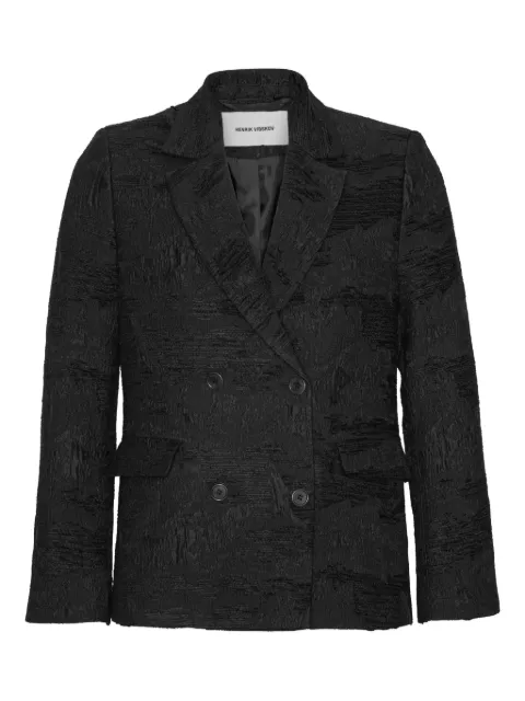 Henrik Vibskov textured double-breasted blazer Black AW25STUDM613