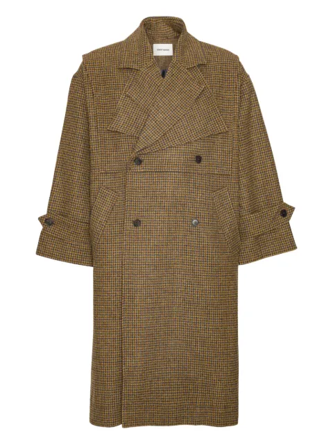 Henrik Vibskov houndstooth double-breasted coat Neutrals AW25STUDM603