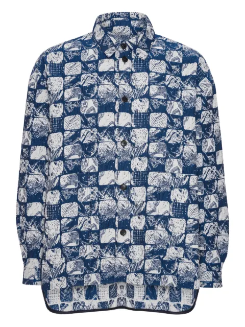 Henrik Vibskov geometric-print long-sleeves shirt Blue AW25STUDM201