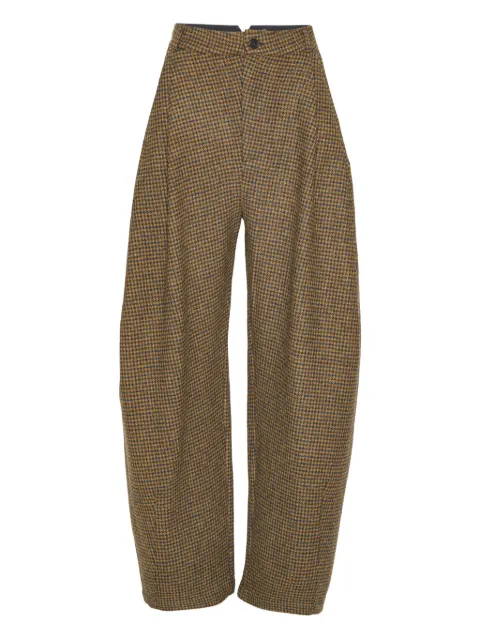 Henrik Vibskov houndstooth-pattern trousers Neutrals AW25STUDM507