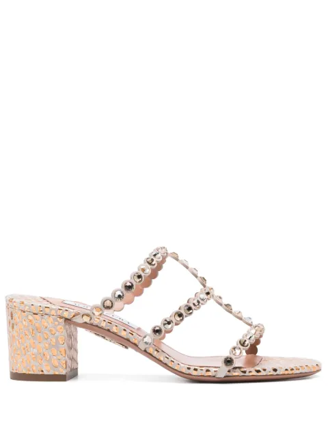 Aquazzura open-toe embellished sandals White TQLMIDS1DGN