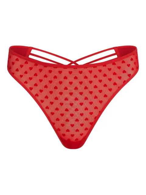 Marlies Dekkers heart-print cross-strap thong Red 37464