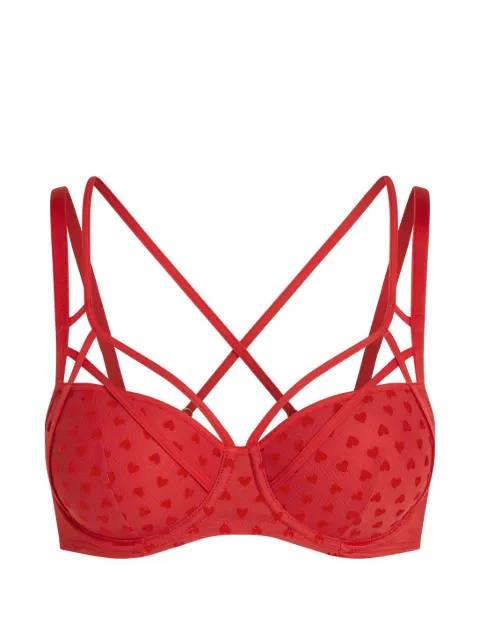 Marlies Dekkers heart-print strap-detail bra Red 37460