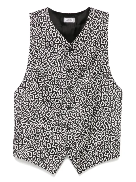 Versace Pre-Owned 1990s animal-pattern waistcoat Black VE350LT